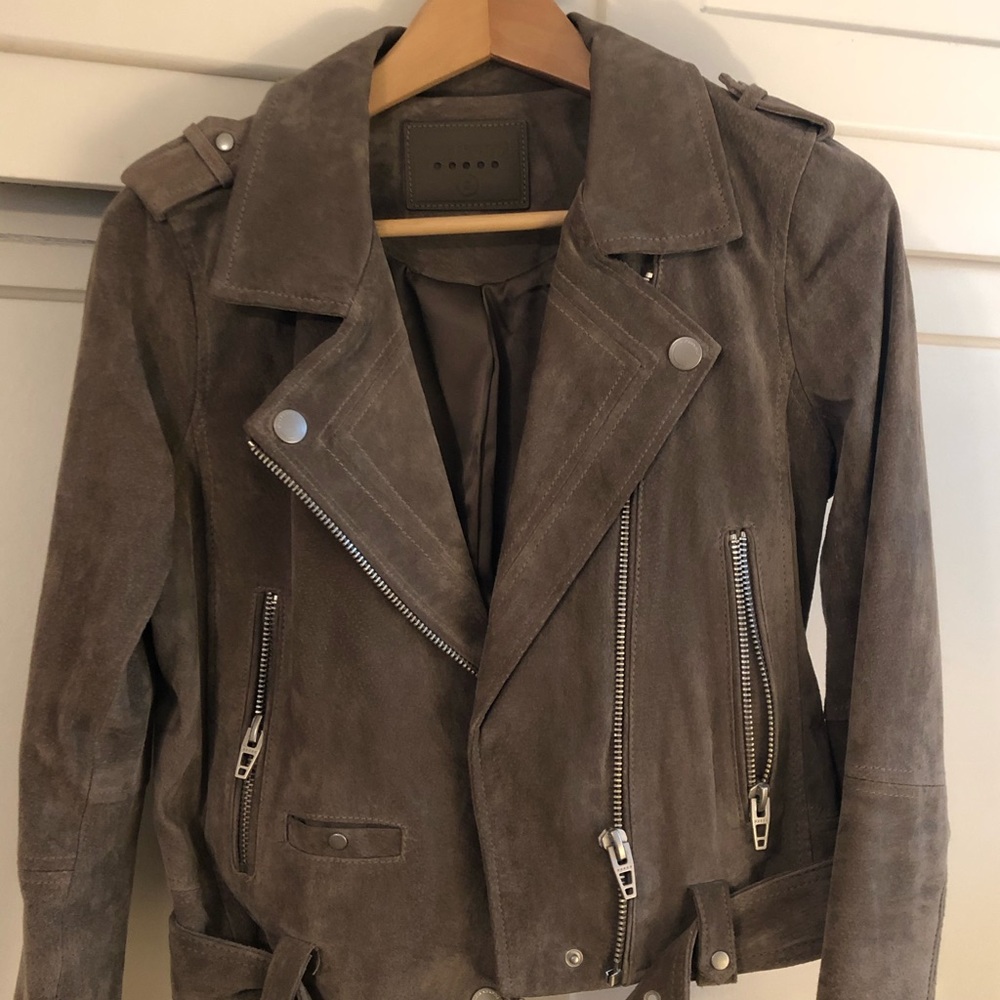 Blank NYC Suede Jacket in sandstone